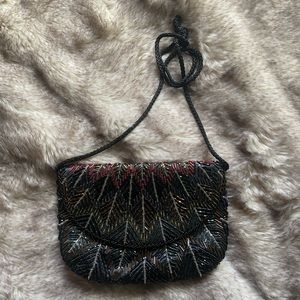 Vintage Inspired Beaded Clutch Evening Purse